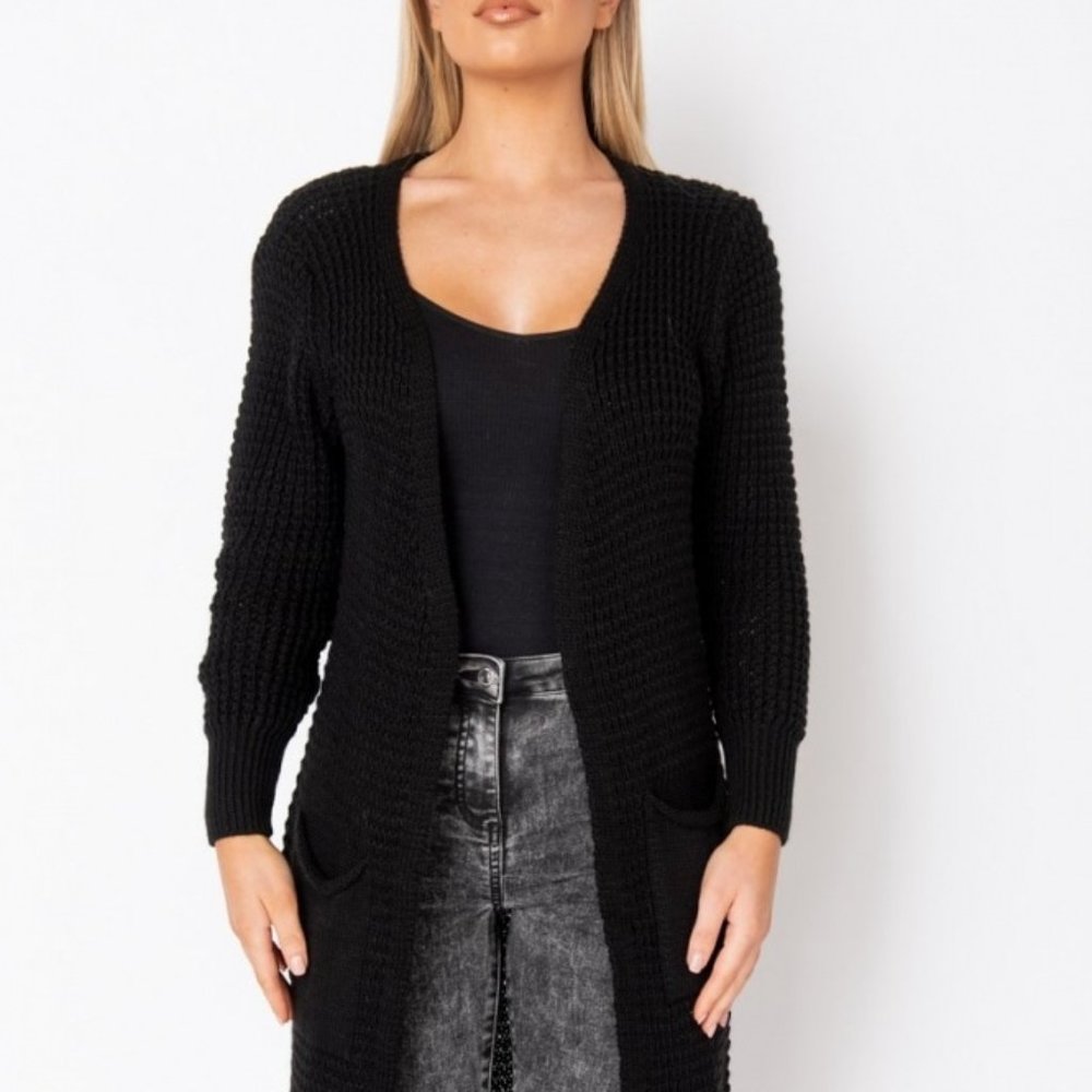 Black Knit Maxi Cardigan